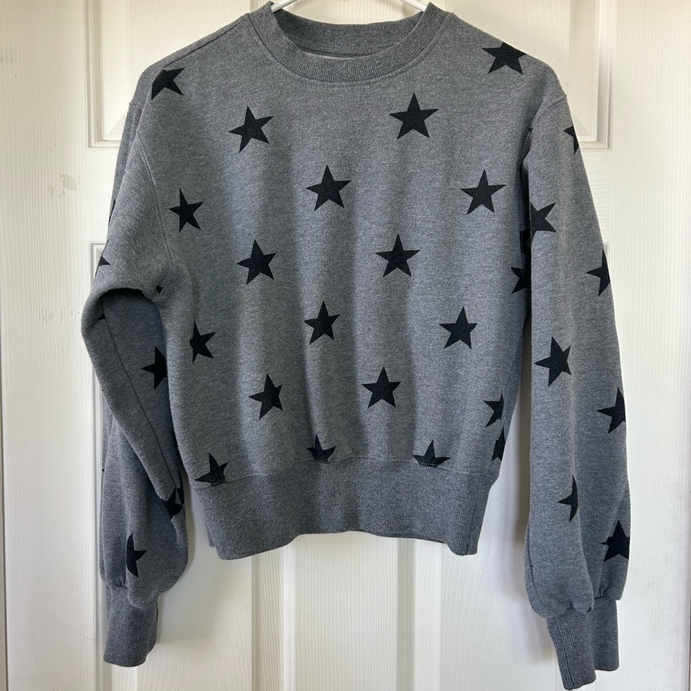 Gray Star Pattern Sweatshirt
